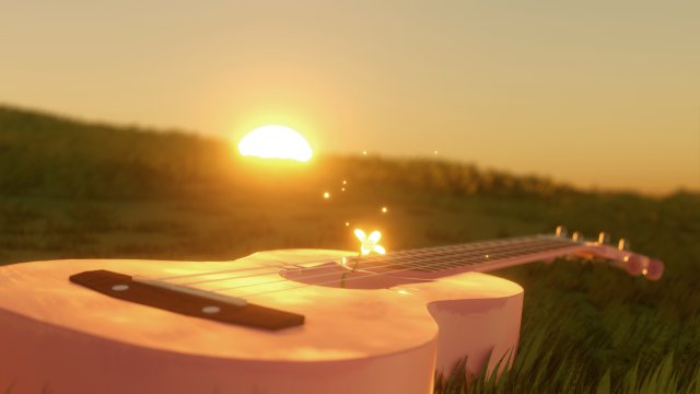 ukulele Model 3D .c4d .max .obj .3ds .fbx .stl .blend
