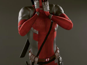 डेडपूल प्रफुल्लित करने वाला आश्चर्य 3डी प्रिंट मॉडल 3D प्रिंट मॉडल