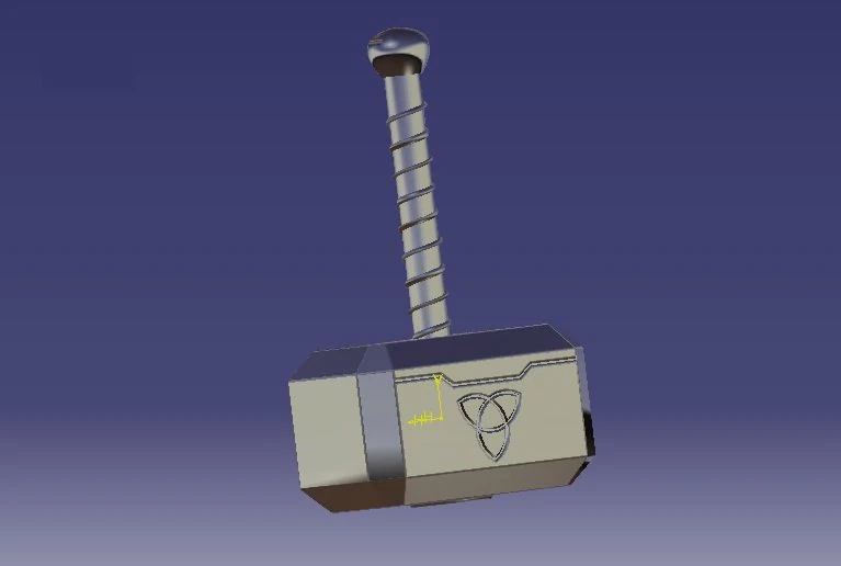 thors hammer 3D Print Model .c4d .max .obj .3ds .fbx .stl .blend 