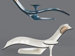 water pool lounge chair and table 3D Model