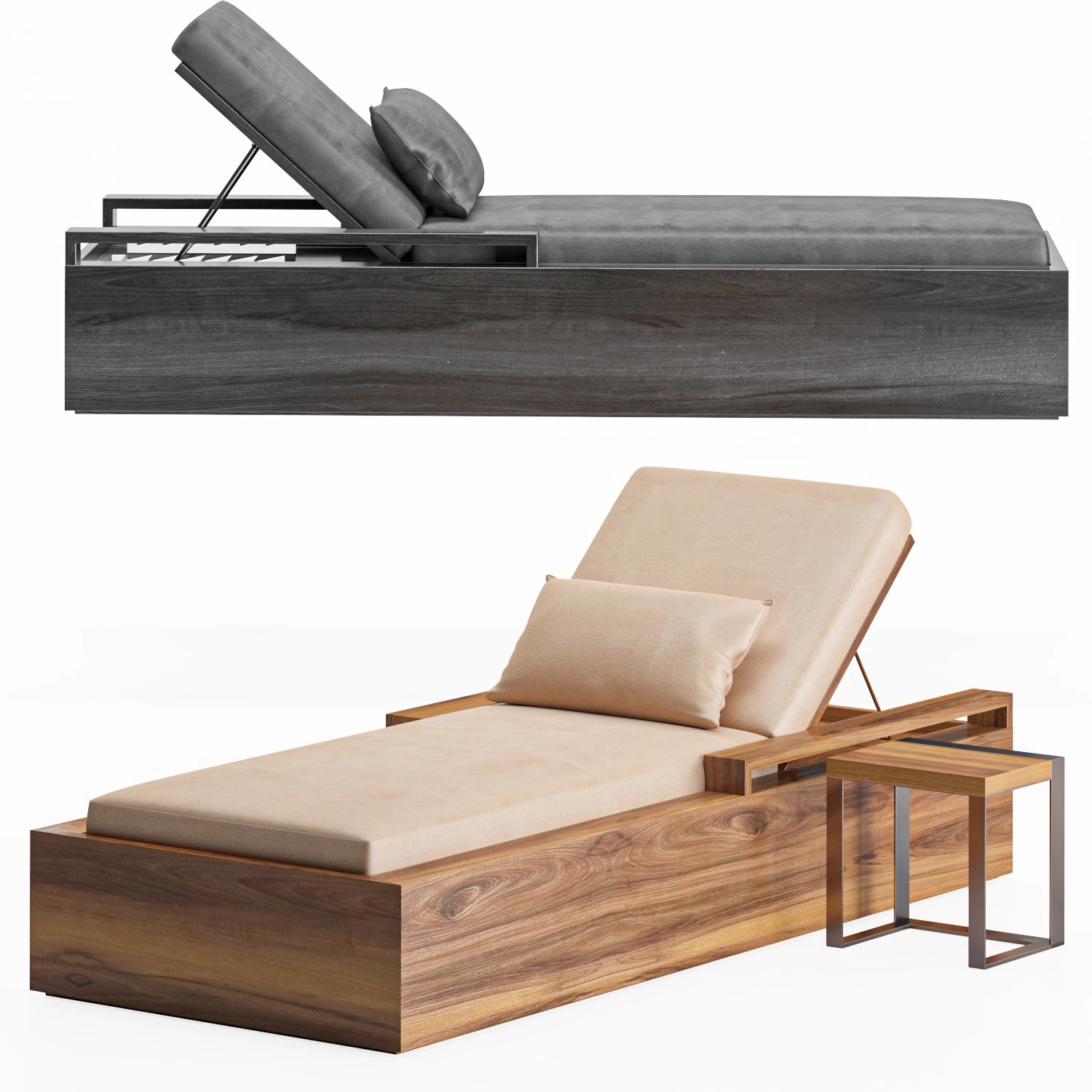 deck chair 3D Model .c4d .max .obj .3ds .fbx .stl .blend 