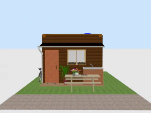 Hovel hut wood house Cabana base model 3D Model