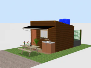Hovel hut wood house Cabana base model 3D Model