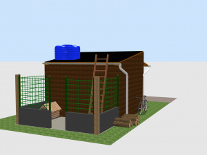 Hovel hut wood house Cabana base model Modelo 3D