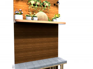 Painel de Madeira Decorado Modelo 3D