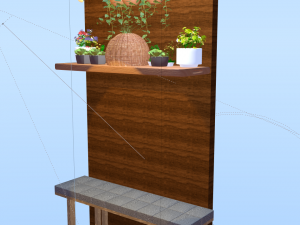 Decorated Wood Panel Modello 3D