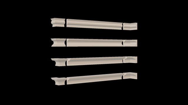 cornice 1-4 Model 3D .c4d .max .obj .3ds .fbx .stl .blend 