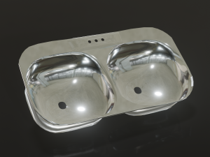 double stainless sink 3D Модель