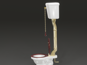 high-tank toilet 3D 模型