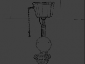 high-tank toilet 3D 模型