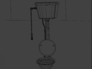 high-tank toilet 3D Model
