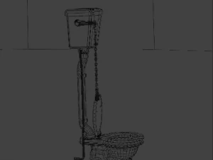 high-tank toilet 3D Model