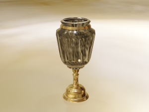 candle holder with glob Model 3D