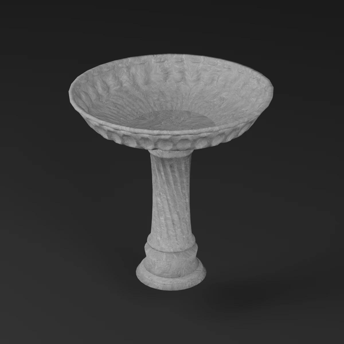weathered bird bath 3D Model .c4d .max .obj .3ds .fbx .stl .blend 