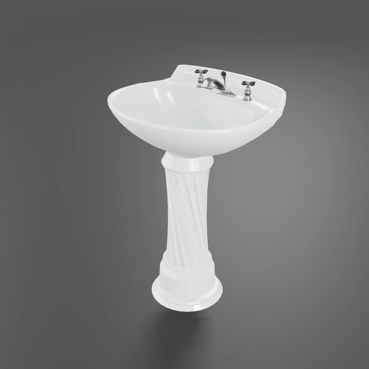 pedestal sink 3D Model .c4d .max .obj .3ds .fbx .stl .blend 