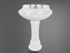 pedestal sink 3D मॉडल