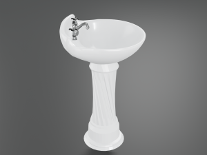 pedestal sink 3D मॉडल