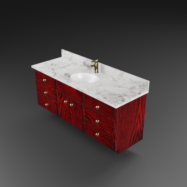 cherry vanity cabinet 3D Model .c4d .max .obj .3ds .fbx .stl .blend