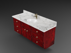 cherry vanity cabinet 3D Model