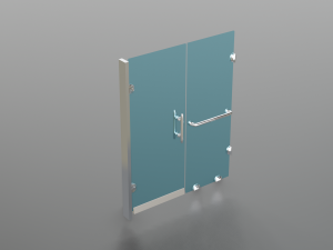 frameless shower door 3D Model