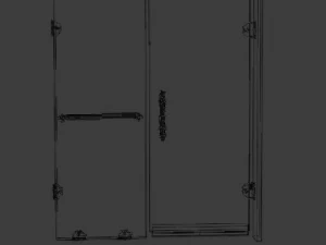 porte de douche sans cadre Modèle 3D
