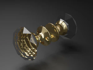 poign&eacute;e de porte en verre Modèle 3D