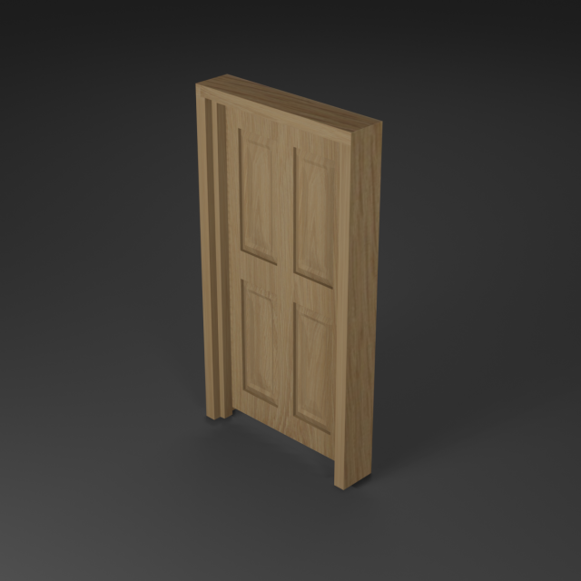 oak door 3D Model .c4d .max .obj .3ds .fbx .stl .blend 