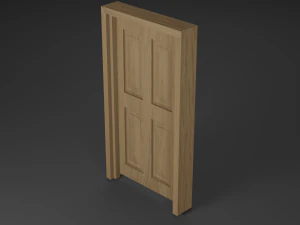 дубові двері 3D Модель