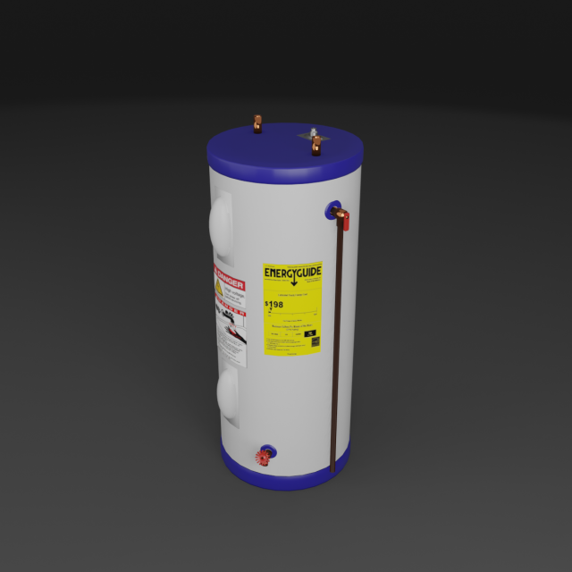 hot water tank electric 3D Модель .c4d .max .obj .3ds .fbx .stl .blend 