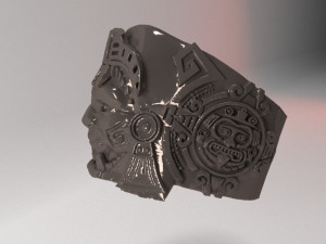 aztec zodiac ring Modèle 3D