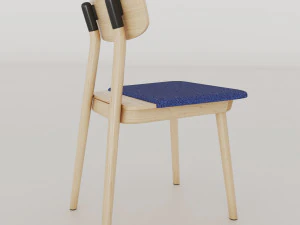 クリップチェア アッシュ無垢材 3Dモデル