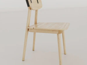 clip chair solid ash wood 3D Model