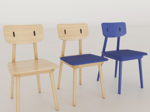 clip chair solid ash wood Modèle 3D