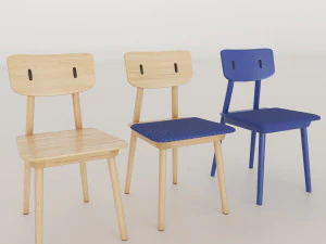 clip chair solid ash wood 3D Model
