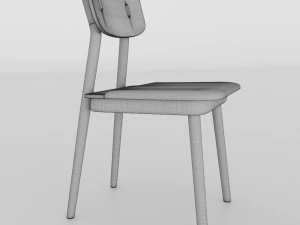 clip chair solid ash wood 3D Model