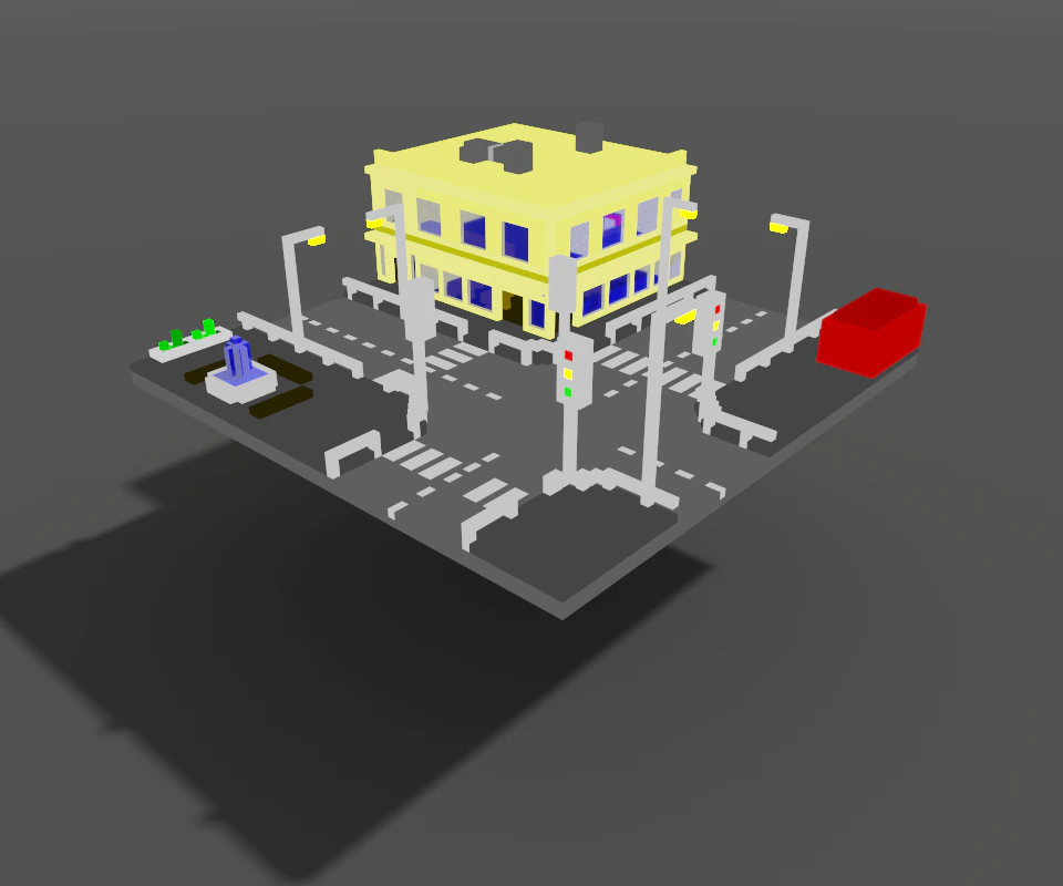 town 3D Model .c4d .max .obj .3ds .fbx .stl .blend 