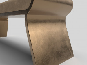 dandy day bench in cream leather and bronze 3Dモデル