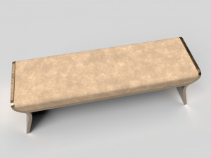 dandy day bench in cream leather and bronze 3Dモデル