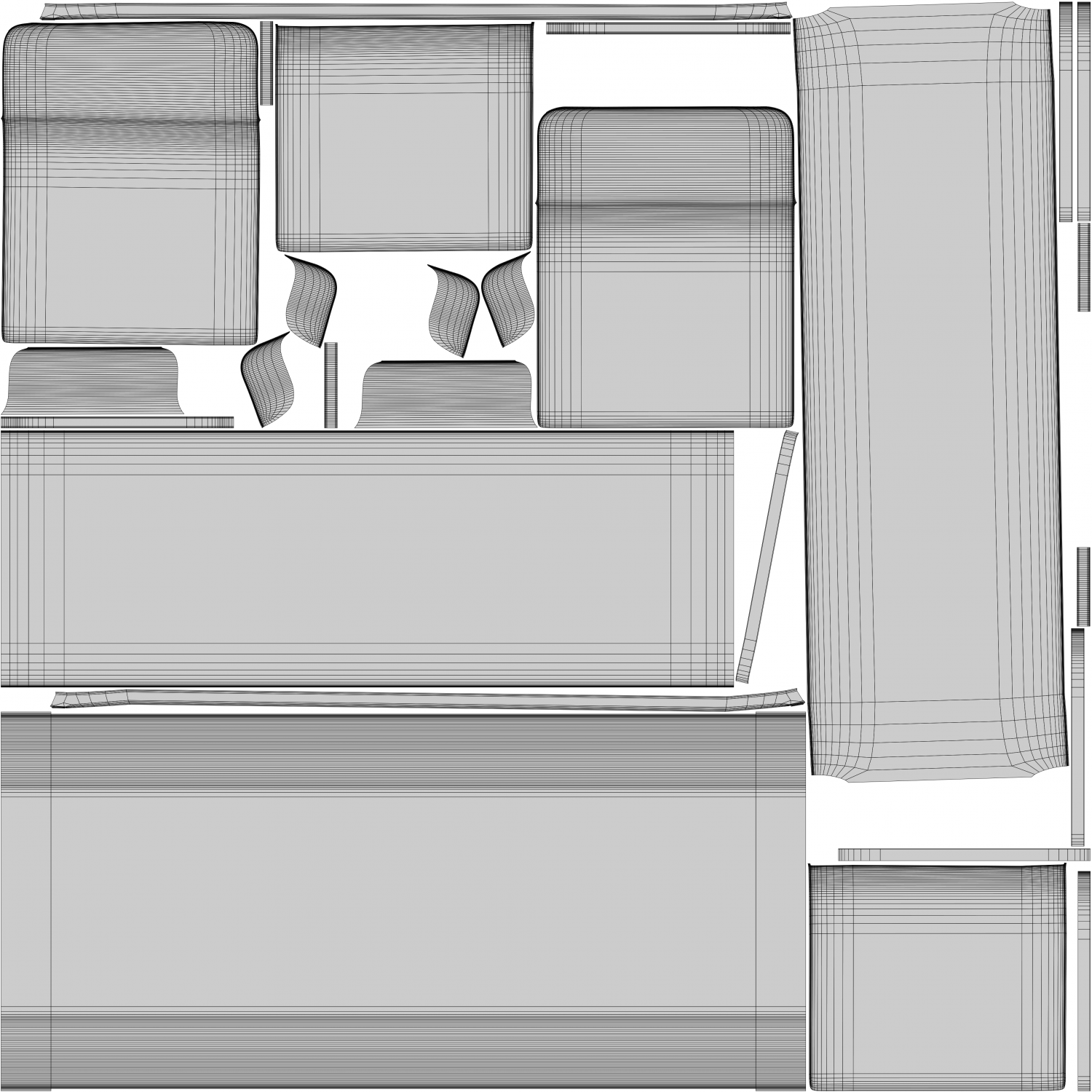 dandy day bench in cream leather and bronze 3D Model in Bench 3DExport