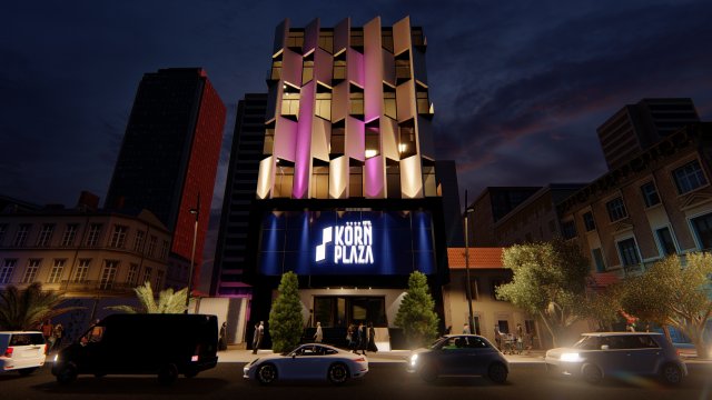 modern hotel front Model 3D .c4d .max .obj .3ds .fbx .stl .blend 