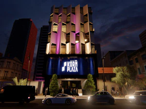 frente de hotel moderno Modelo 3D