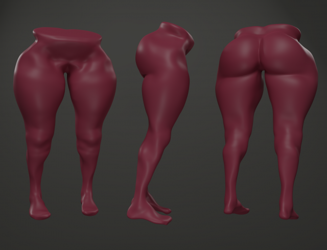 female leg Model 3D .c4d .max .obj .3ds .fbx .stl .blend 
