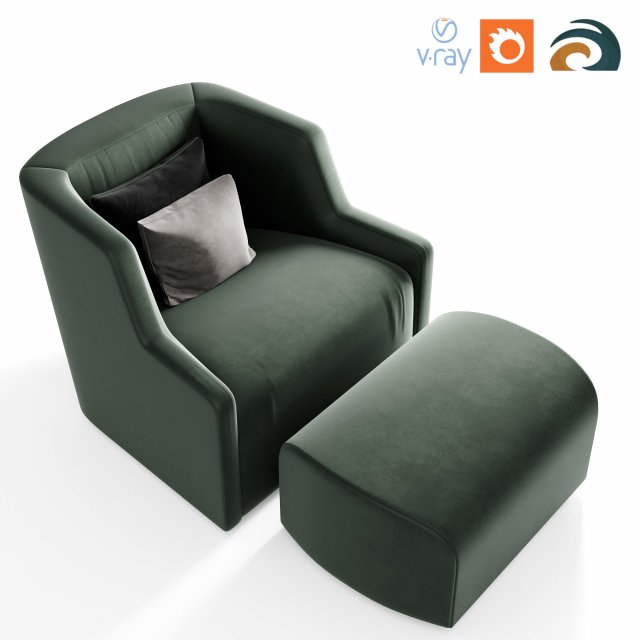 Gallottiradice first armchair 3D 模型 .c4d .max .obj .3ds .fbx .stl .blend 