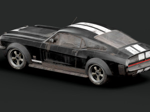 Classic Vehicle 01 - 3 Different Material Clean - Dirty - Burned Game Ready Car 3D Модель