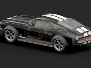 Classic Vehicle 01 - 3 Different Material Clean - Dirty - Burned Game Ready Car 3D Model