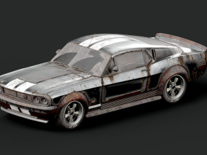 Classic Vehicle 01 - 3 Different Material Clean - Dirty - Burned Game Ready Car 3D मॉडल