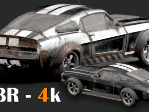 Classic Vehicle 01 - 3 Different Material Clean - Dirty - Burned Game Ready Car 3D मॉडल