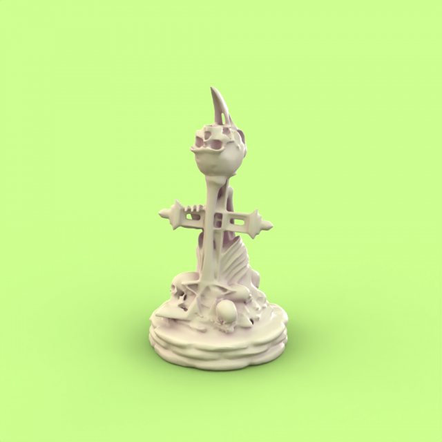 skull chess - bishop 3D Print Model .c4d .max .obj .3ds .fbx .stl .blend 