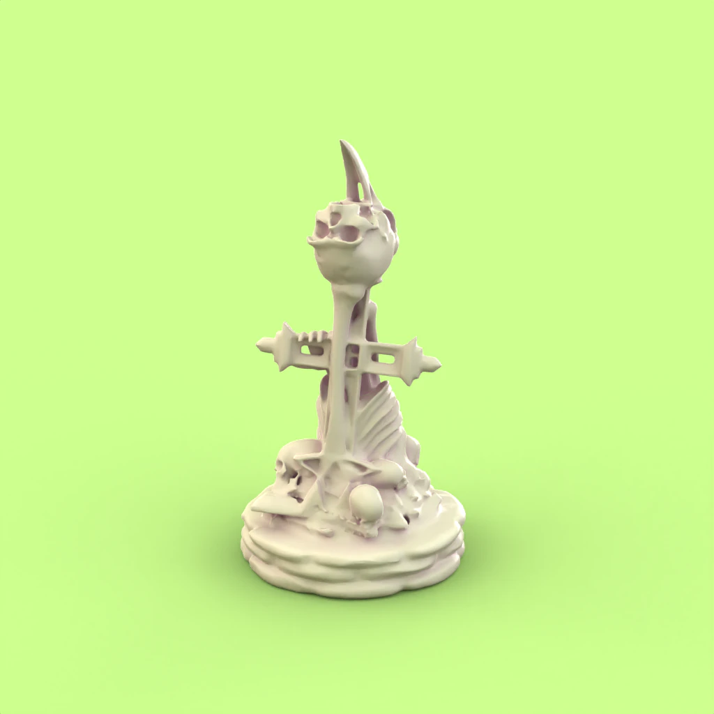 skull chess - bishop 3D Print Model .c4d .max .obj .3ds .fbx .stl .blend 
