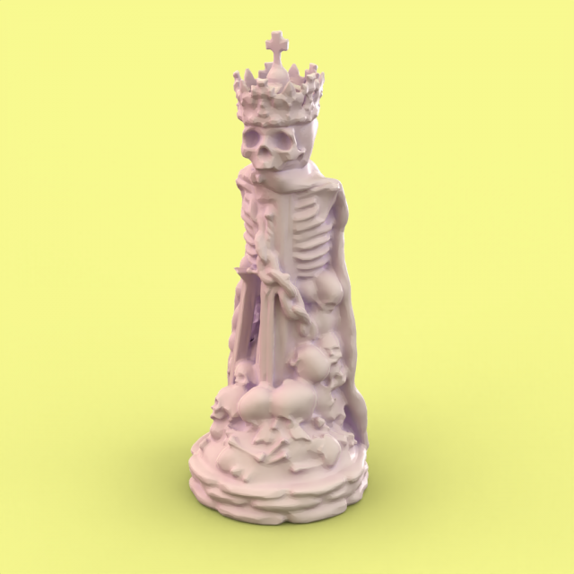 skull chess - king Modello di stampa 3D .c4d .max .obj .3ds .fbx .stl .blend 